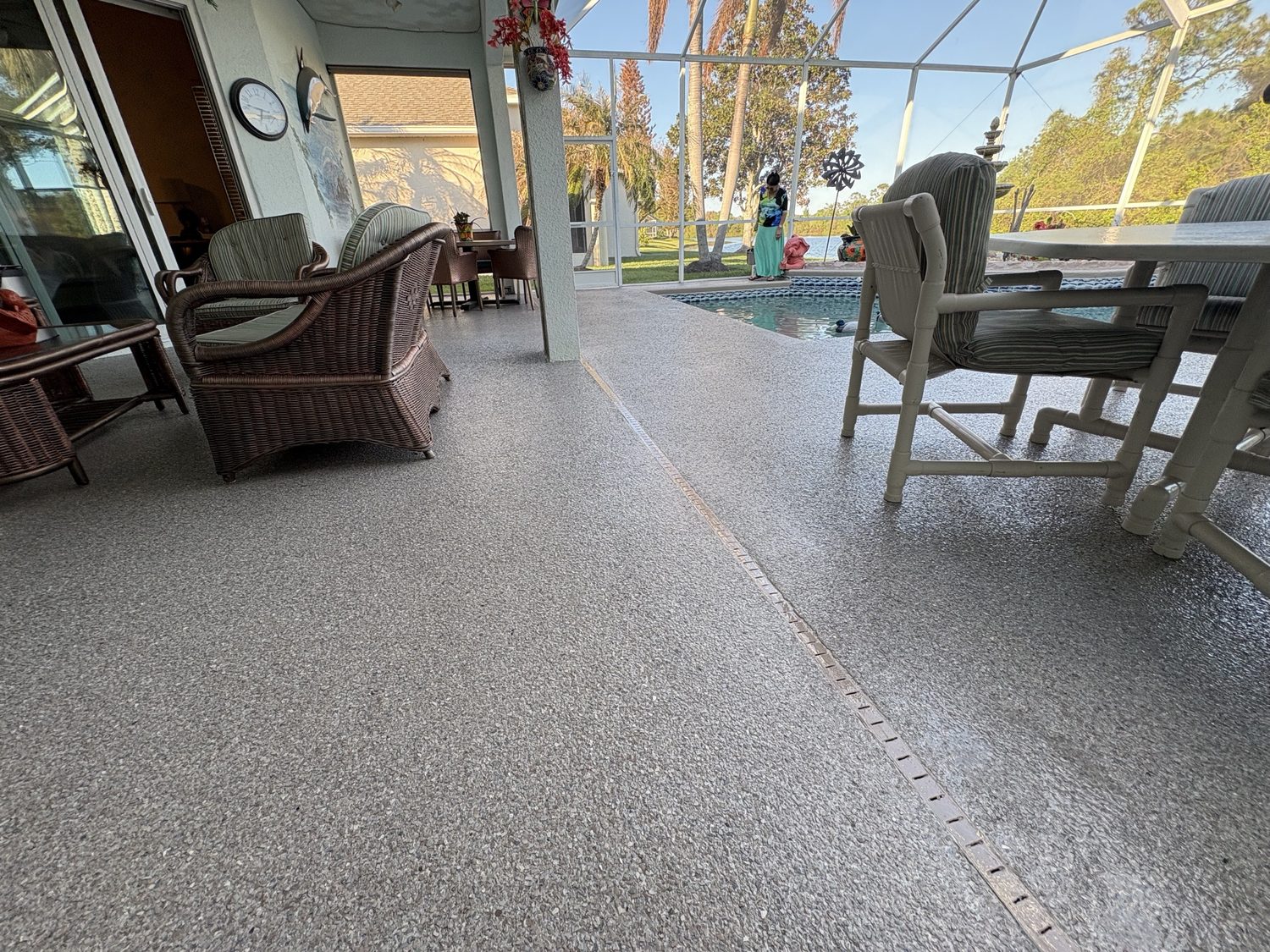 Pool Deck Epoxy Vero Beach Fl Treasure Coast in Vero Beach, FL — completed non-slip deck coating by DJ Epoxy Solutions
