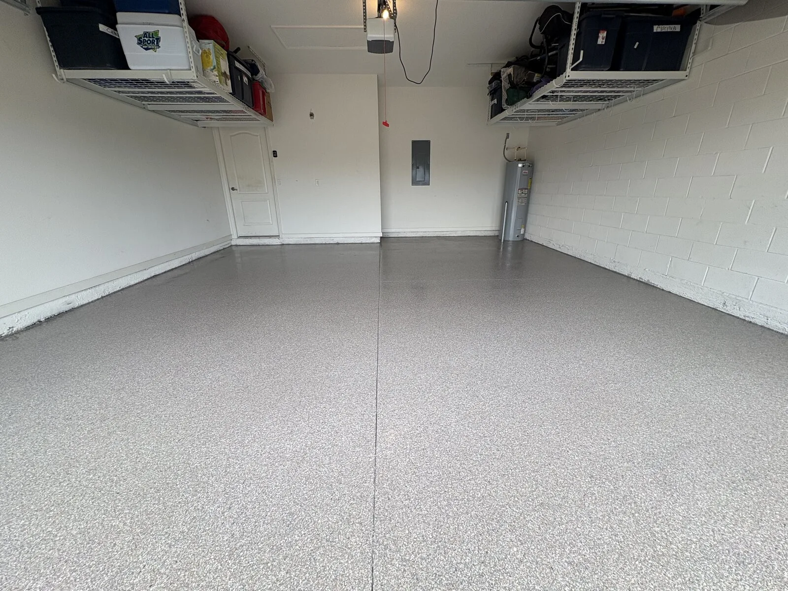Garage epoxy flooring installed by DJ Epoxy Solutions in Palm Bay Florida
