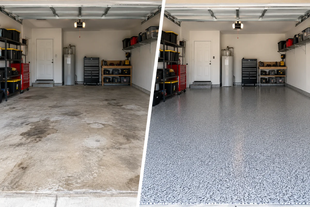 Give Bare Garage Concrete a Finished Look
