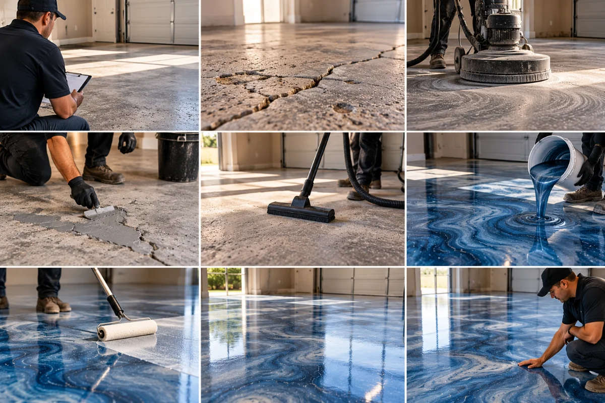 How DJ Epoxy Solutions Prepares a Metallic Floor