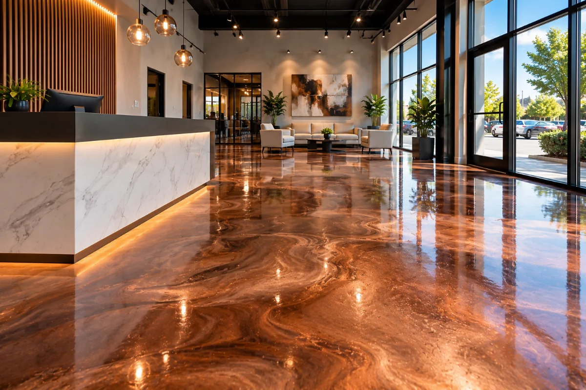 Metallic Flooring in Customer-Facing Spaces