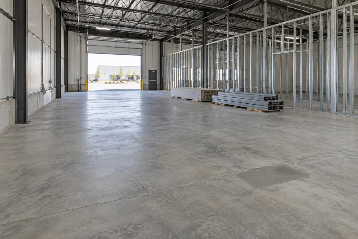 Illustration of a concrete floor within an industrial tenant build-out